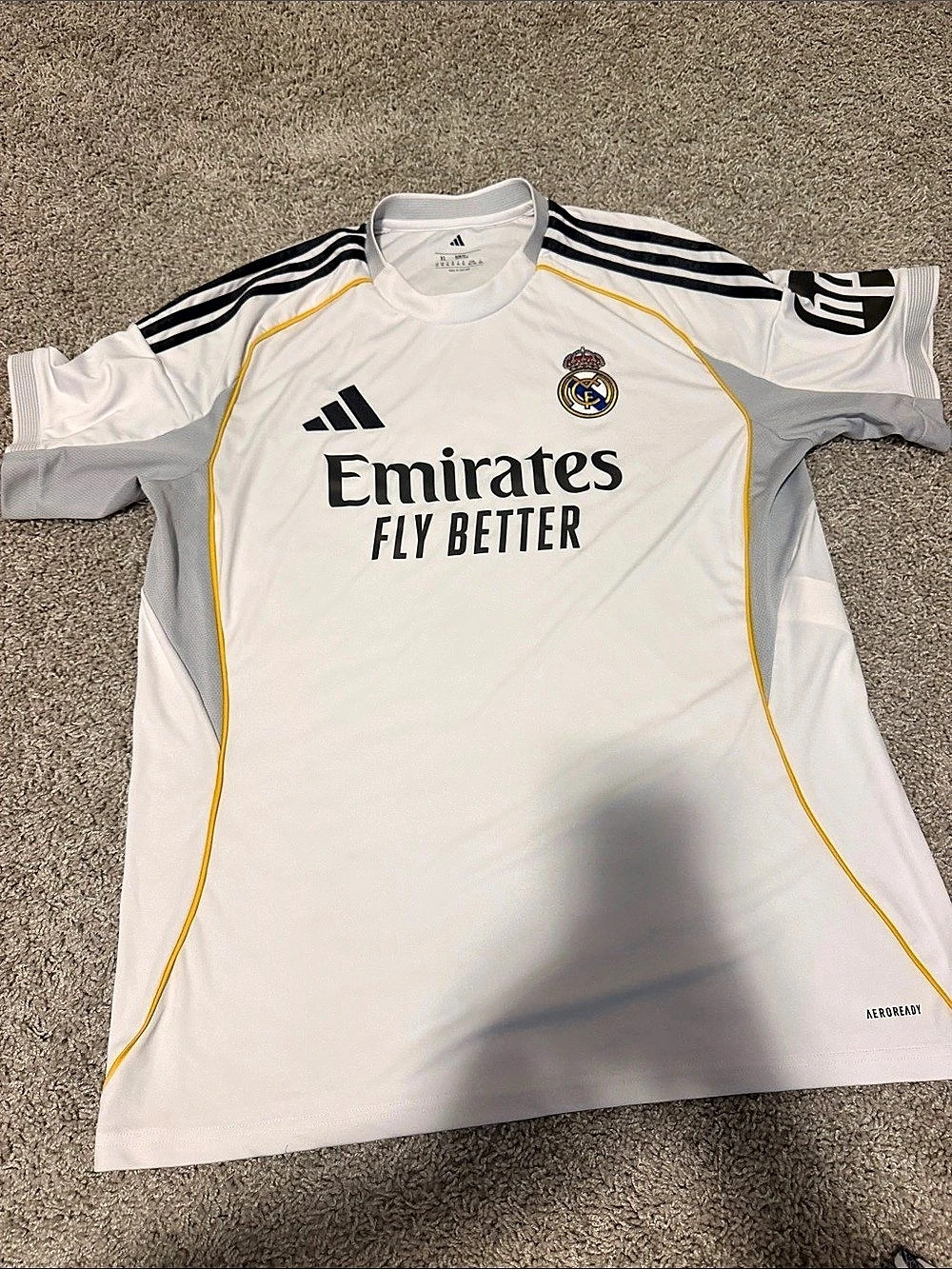 adidas Real Madrid Home Jersey 2024/25 Men's White & Black XL